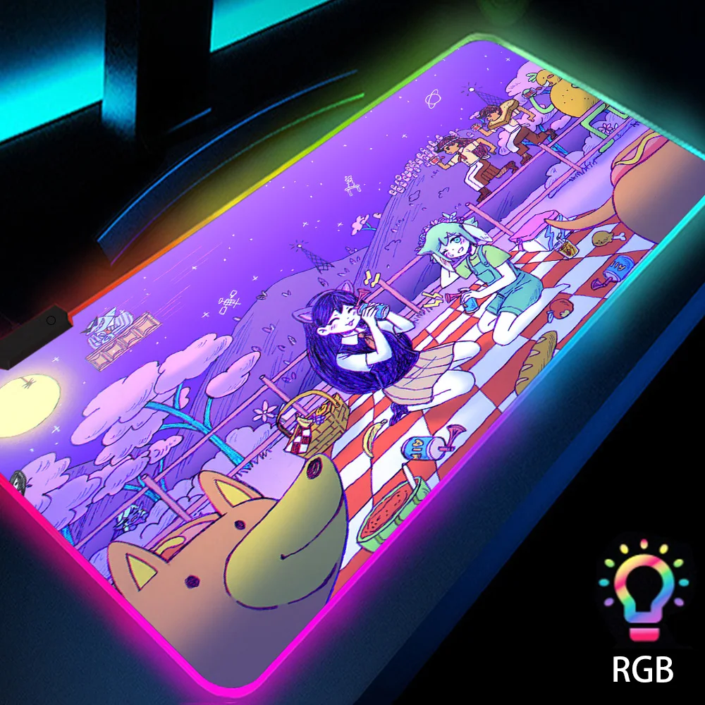 

Omocat Office Carpet Desktop Pc Accessories Backlit Mat Led Mouse Pad 900x400 Desktop Table for Computer Mousepad Rgb Big Size