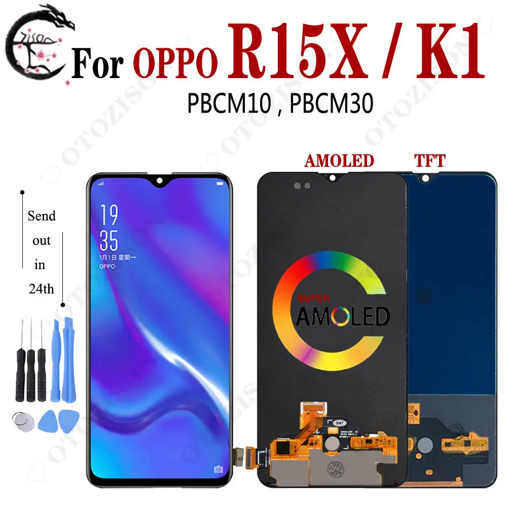 ЖК-дисплей Super AMOLED R15x для OPPO K1, дисплей PBCM10 PBCM30, сенсорный датчик, дигитайзер в сборе, запасные части дисплея R15X