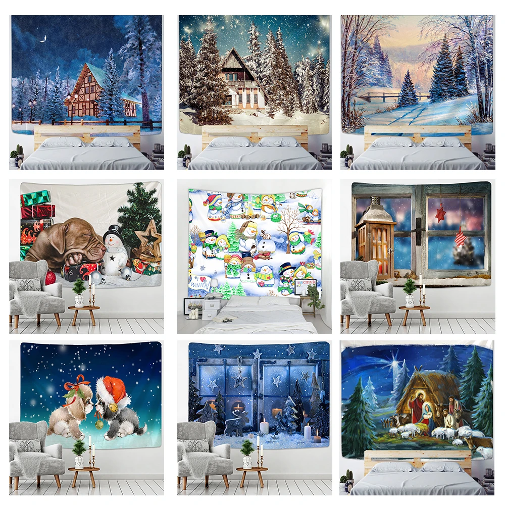 

Christmas tapestry wall hanging bedroom living room wall decoration background cloth home decoration tapestry beautiful