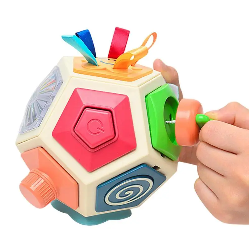 

Baby Fidgets Toy Montessori Sensory Busy Cube Fine Motor And Sensory Toys Kids Toy For 8-24 Months
