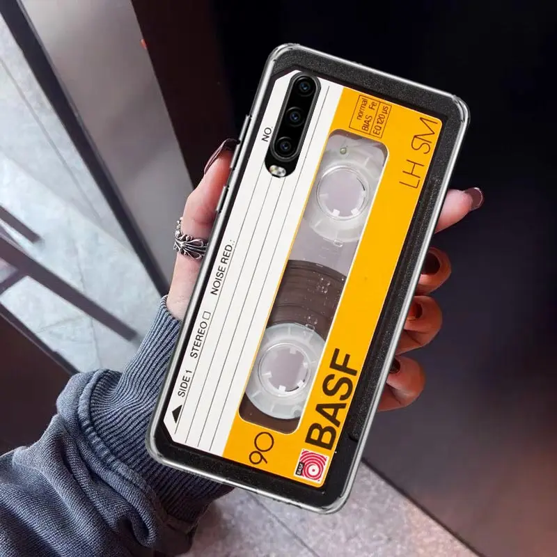 Винтажный Магнитный чехол-кассета со старинной лентой для телефона Huawei P40 P30 P20 P10