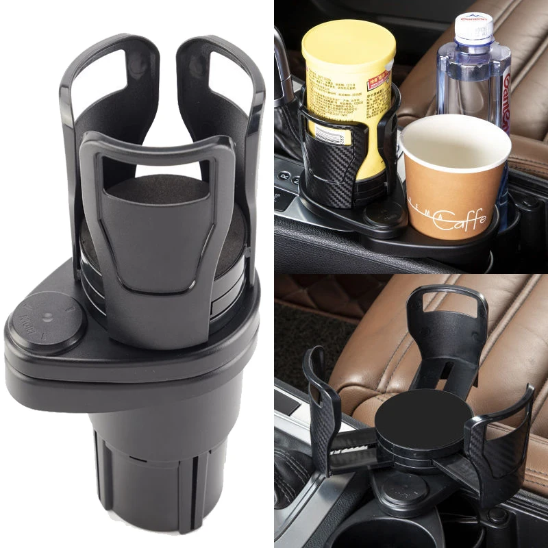 

2 In 1 Car Cup Holder Multifunctional Adjustable 360 Degree Rotating Water Bottle Drink Mounts Expander Adapter Auto Accessory