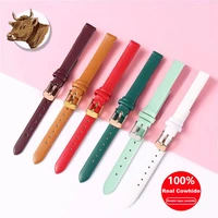 full grain leather watch band handmade leather with rose gold buckle strap bracelet accessories 8mm 10mm 22mm top quality