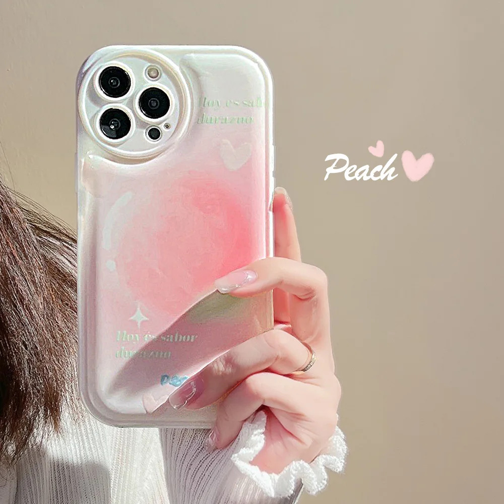 

IPhone summer girl peach Phone Case for IPhone 11 12 13 Pro MAX X XS MAX XR 7 8 PLUS Ladies Soft Silica gel Phone Case Anti-drop