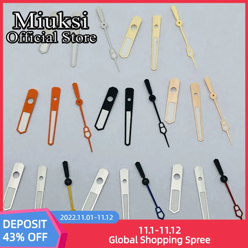 

Miuksi silver gold rose gold watch hands green luminous hands fit NH35 NH36 movement