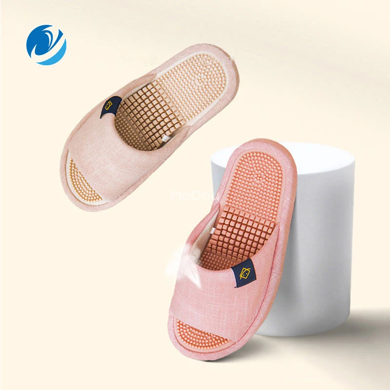 

Mo Dou Spring Autumn Slipers New Women Men Couples Shoes Cotton Hemp Flax Smelless Breathable Massage Sole Quality Concise Slide