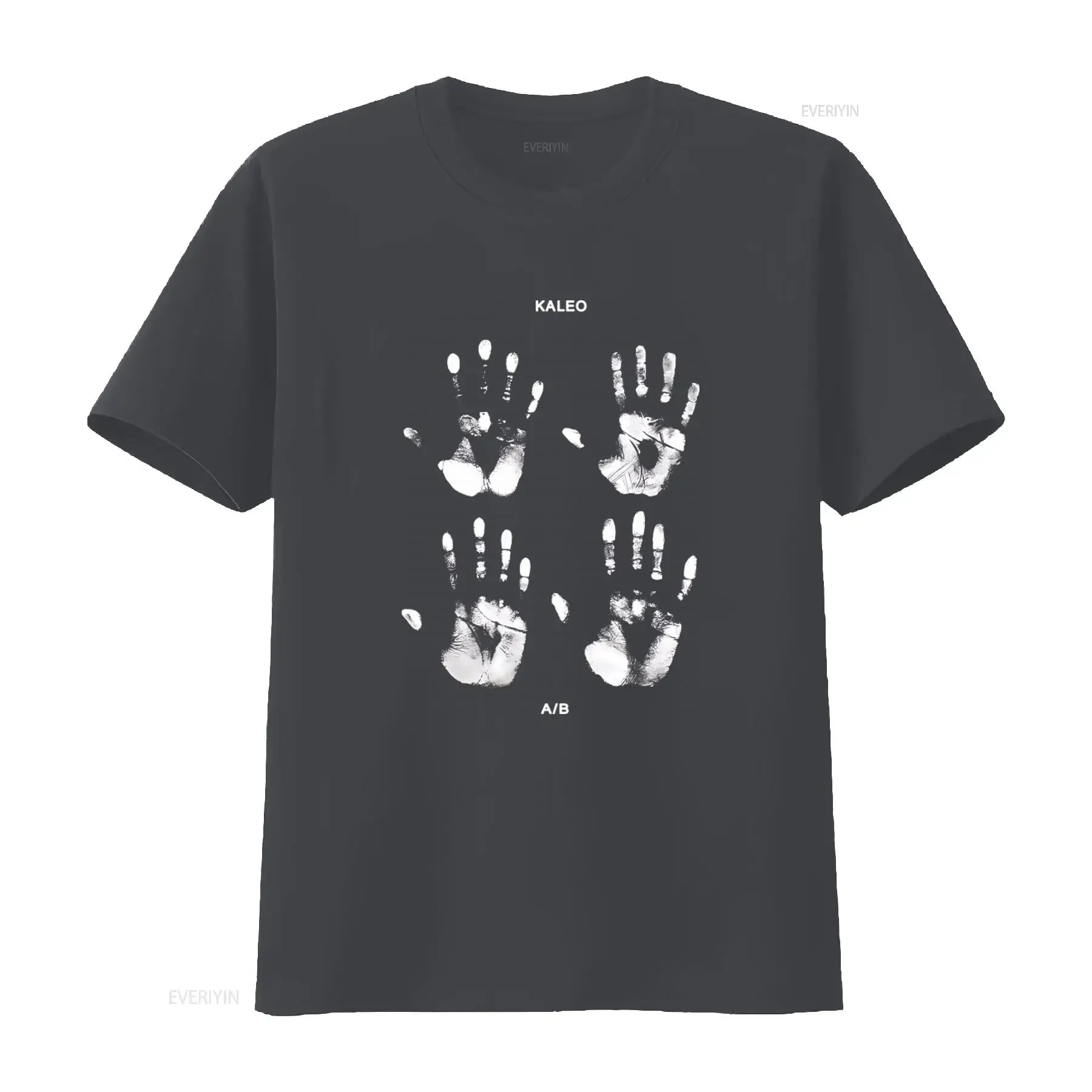 Фото Новая футболка NWT Kaleo Palm Distressed Music A B 2022 с уникальным дизайном в виде отпечатков рук для влюбленных, винтажная, мягкая, стильная, мужская. №3