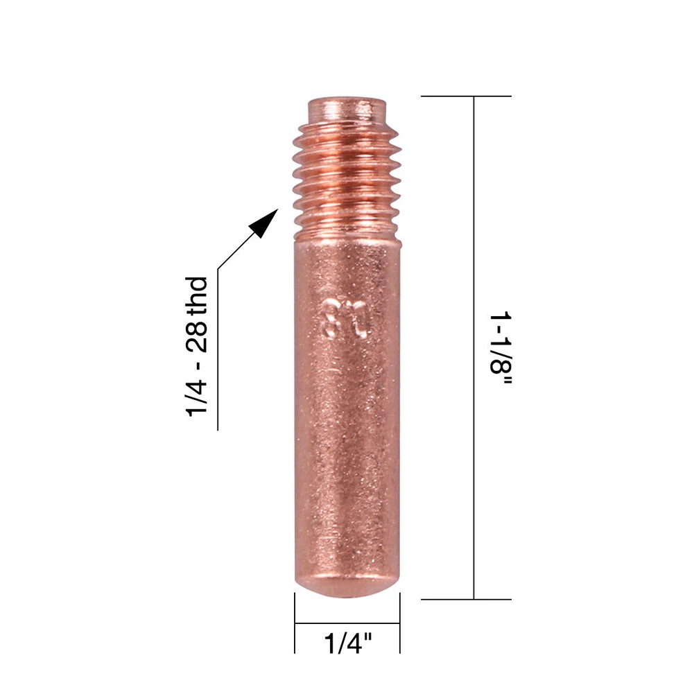 

MIG Welding Torches Set 0.8% Zirconiated Tungsten Back Cap Collets Insulator Nozzle WP-17/WP-18/WP-26 Nozzle Orifice