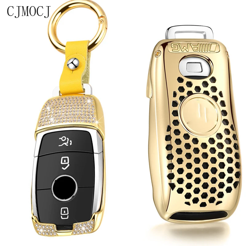 

for Mercedes Benz New Metal Diamond Key Case Key Chains E200l E300l C260l A200l S-class Car Accessories for Girls