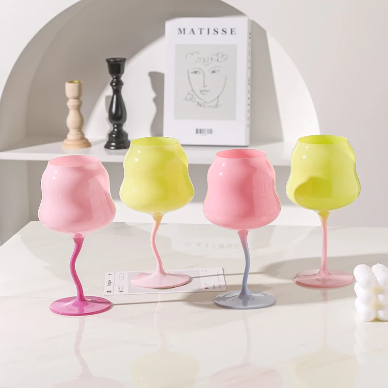 

Irregular Goblet 3Colors Wine Glass Cup 와인잔 Home Party Drinkware Creative Cups For Home Decoration кружка