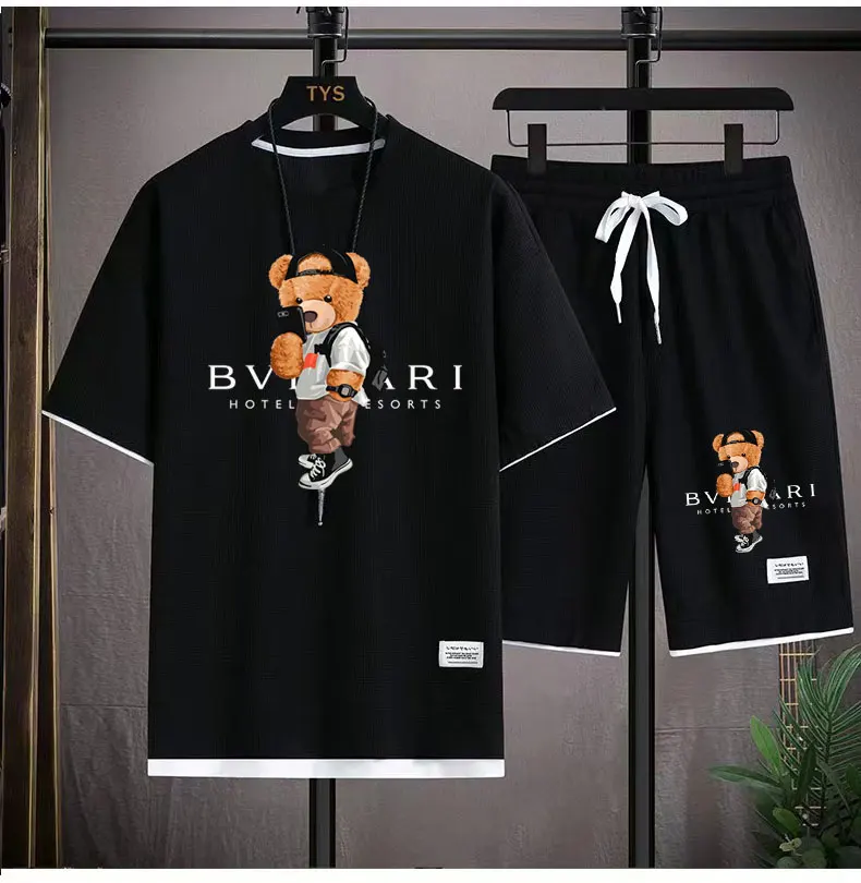 New Men's T-Shirts Set Luxury Brand Quality Shorts Tracksuit 2 Piece Outfits Fashion Print Summer Men's sets Clothing Streetwear