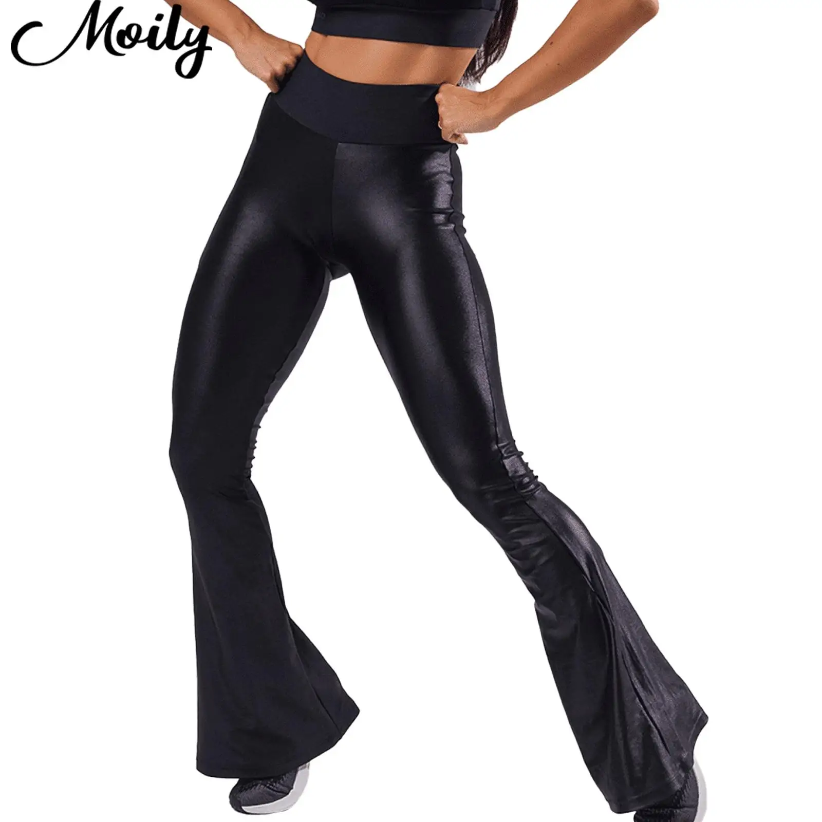 Женские повседневные расклешенные брюки с высокой талией широкие эластичные