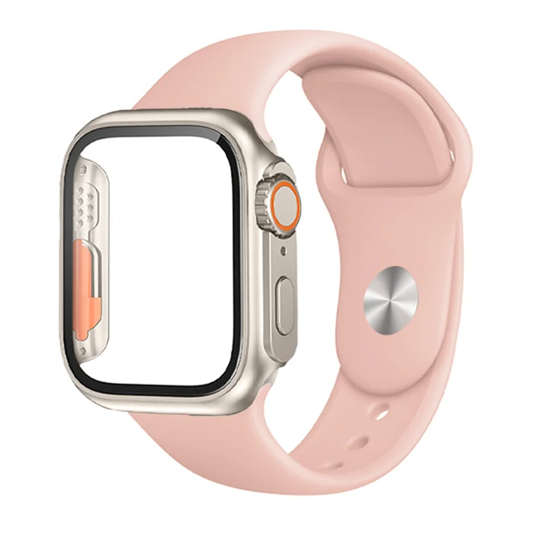 

Ремешок стеклянный для Apple Watch Band 44 мм 45 мм 40 мм 41 мм, силиконовый браслет для iWatch Correa Apple Watch Series 8 7 5 6 se