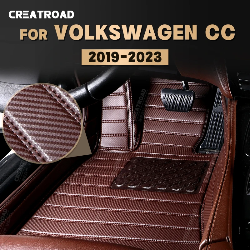 

Напольные коврики из углеродного волокна на заказ для VW Volkswagen CC 2019-2023 20 21 22, коврик для покрытия коврика, автомобильные аксессуары для интерьера