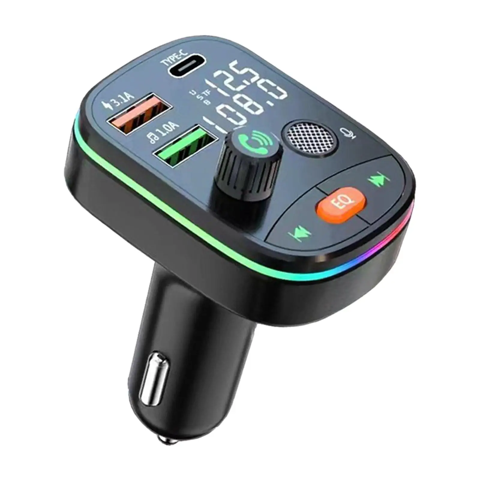 

FM Transmitter for Car Bluetooth 80x57x42mm Handsfree Calling Music Player