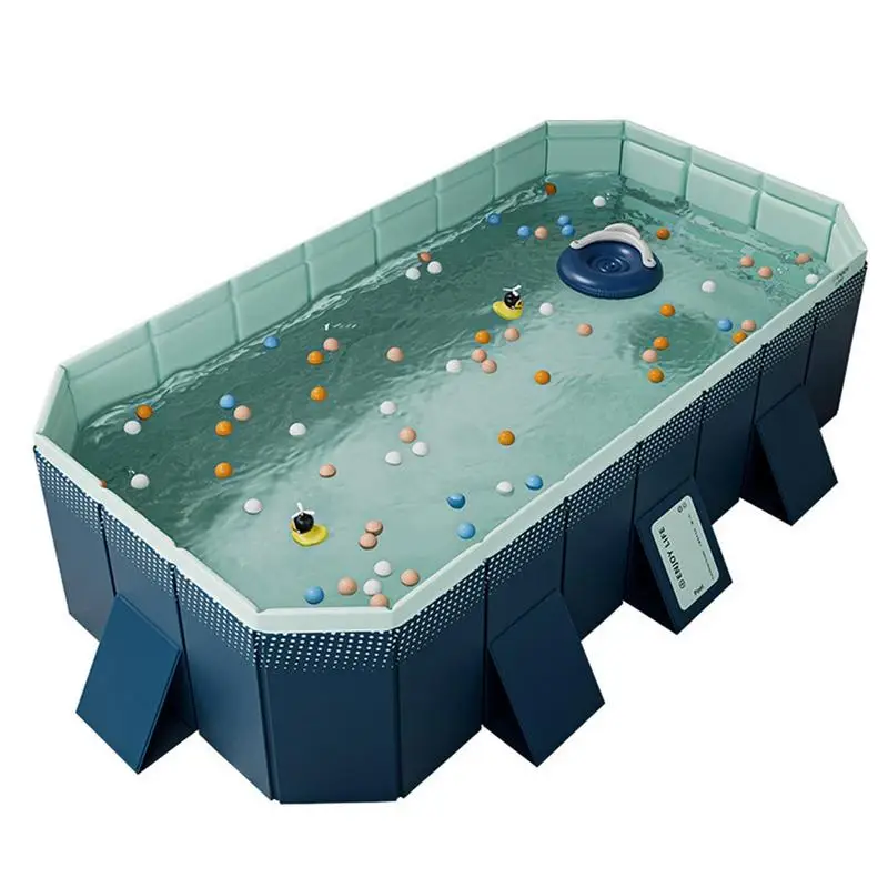 Large Foldable Dog Pool PVC Shell Portable Swimming Pool for Dogs Cats and Kids Pet Puppy Bathing Tub Collapsible Kiddie Pool