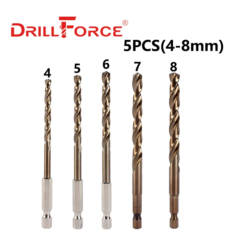 DRILLFORCE Шестигранные сверла из кобальта HSSCO M35