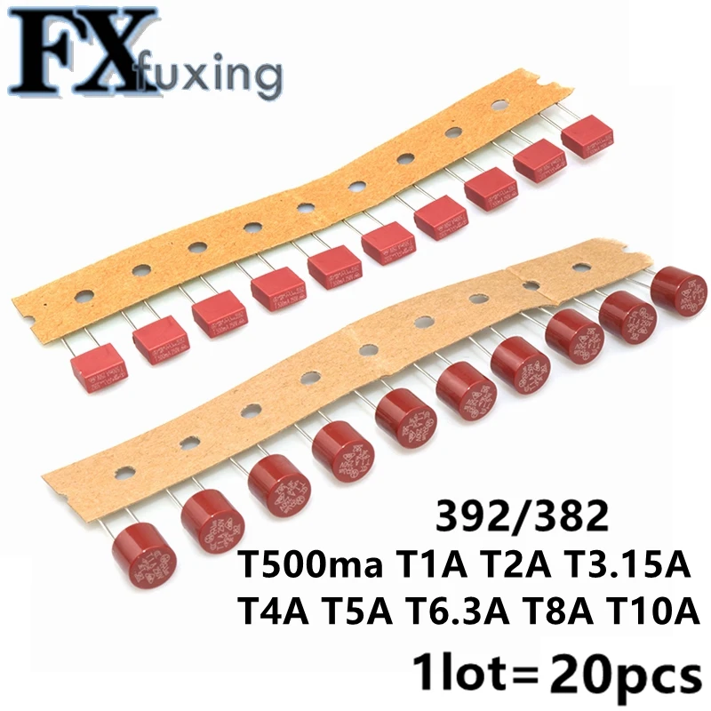 Круглый предохранитель T500mA T1A 2A 2.5A T3.15A 4A 5A 6.3A 8A 10A 250V 382 пластик T2A 392 плата питания телевизора обычный очиститель воды