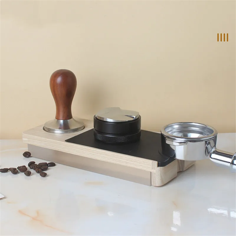 

Wooden Silicone Espresso Knock Box Container with Rubber Bar for Coffee Machine