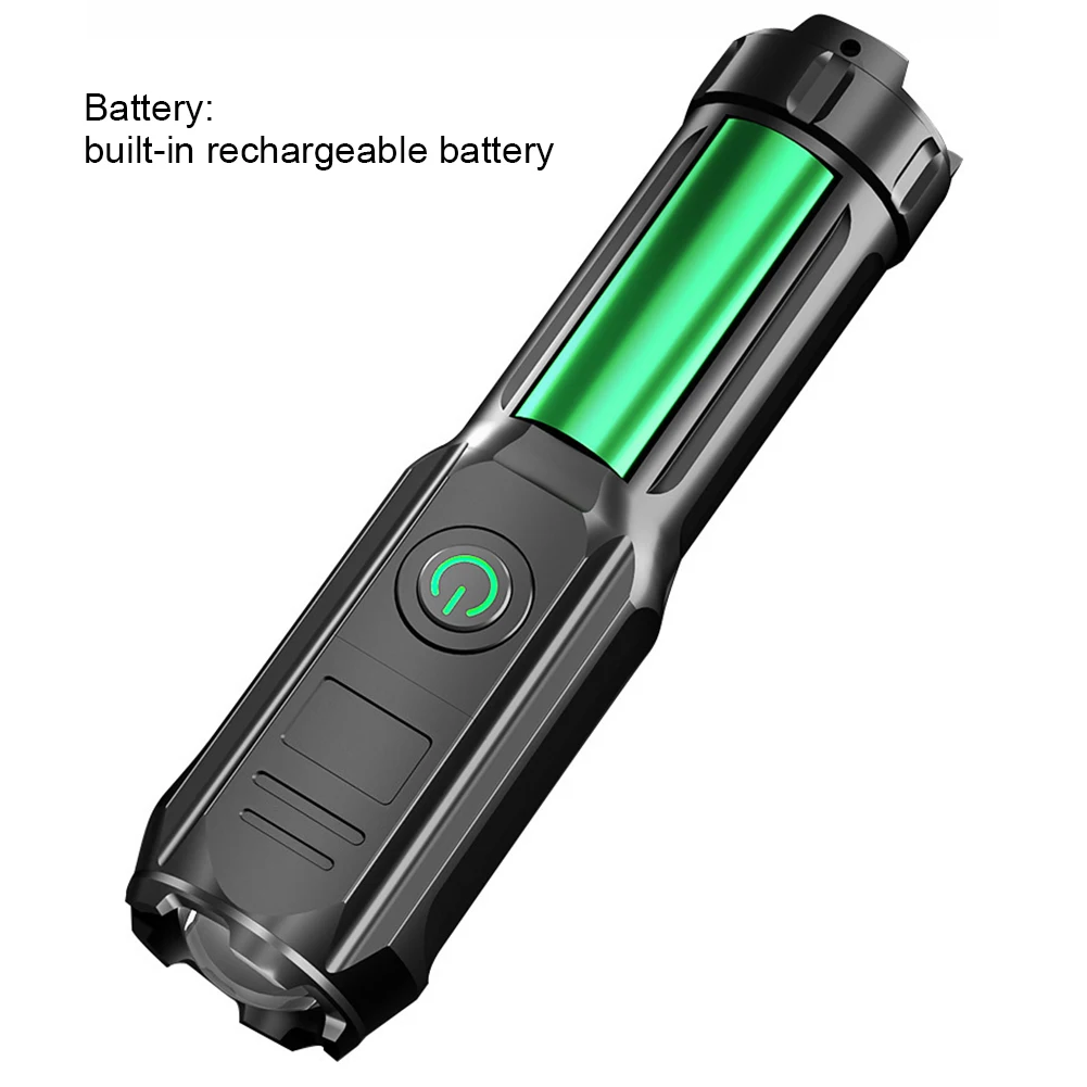 

High-power Mini Strong Light Fishing Led Flashlight Portable Outdoor Floodlight Bike Telescopic Zoom Camping Highlight