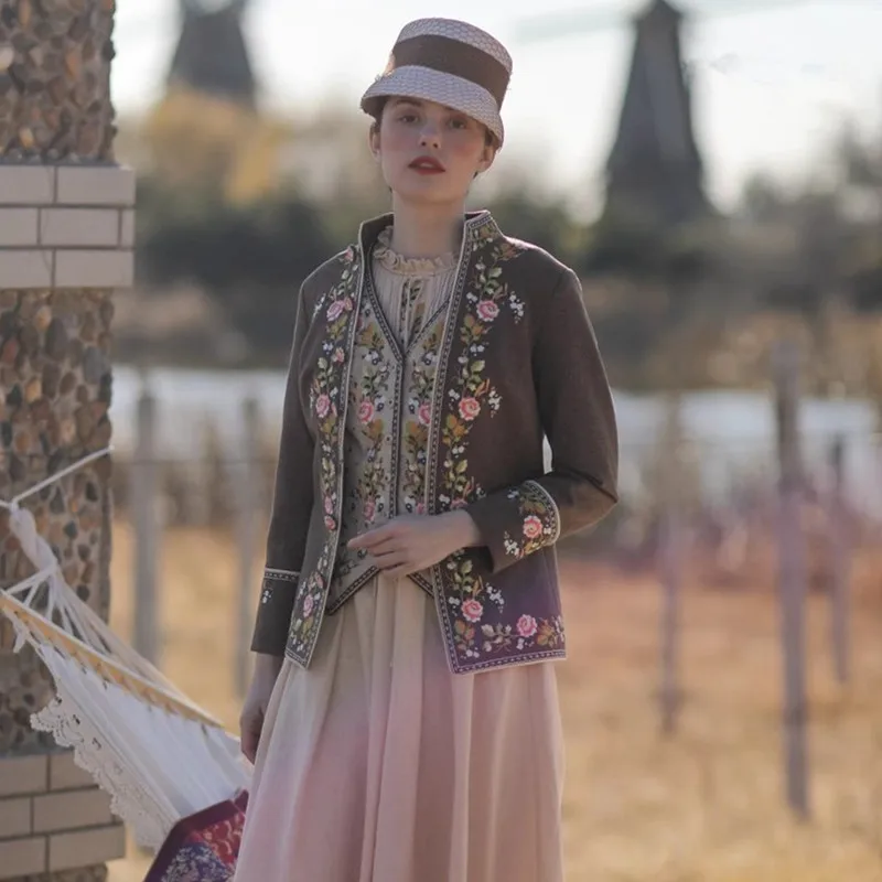 Короткие куртки на весну и осень 90-98 см для женщин винтажные элегантные тонкие с