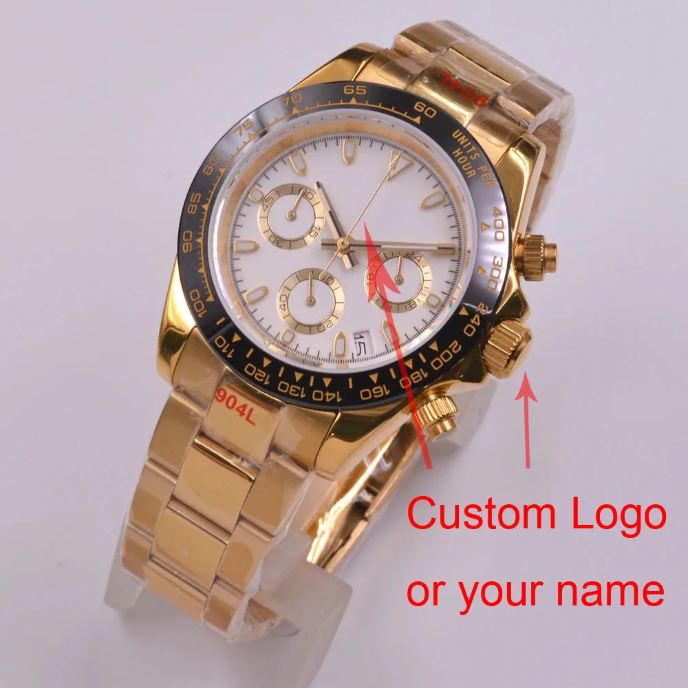 Часы мужские кварцевые стерильные с сапфировым стеклом 39 мм