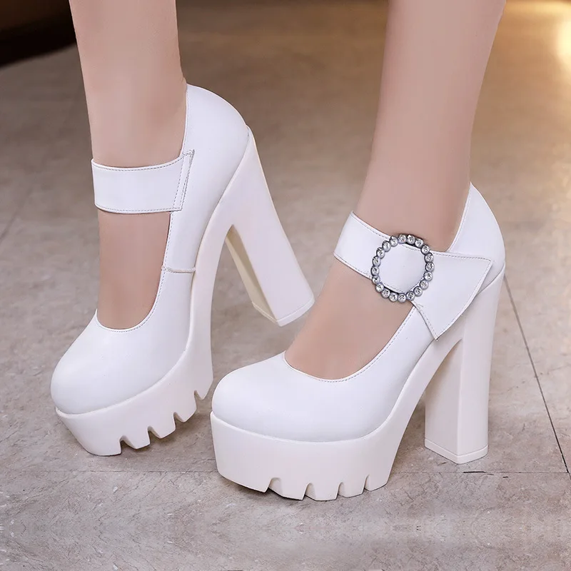 

Pumps Women Single Shoes 13cm High Heels Female Thick with Waterproof Platform Autumn Sexy Super High Heel Black Women's Shoes