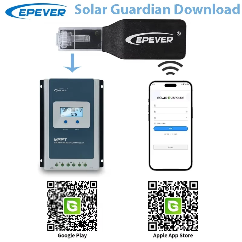 Фото Адаптер Wi-Fi EPEVER для контроллера заряда солнечной батареи MPPT EPEVER WiFi2.4G RJ45 D Мониторинг связи через приложение для мобильных телефонов №2