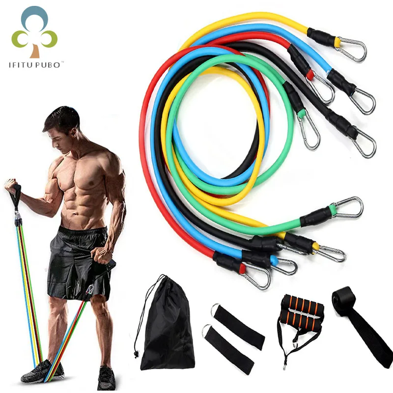 

11Pcs Tensioner Multifunctional TPE Tension Rope Muscle Strength Training Fitness Equipment Resistance Band Elastic Band Set XPY