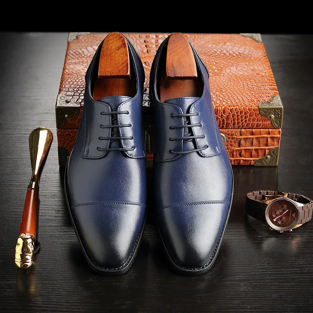 Men's Classic Retro Derby Shoes Mens Business Dress Office Leather Shoe Flats Men Fashion Wedding Party Oxfords EU Size 37-48 3