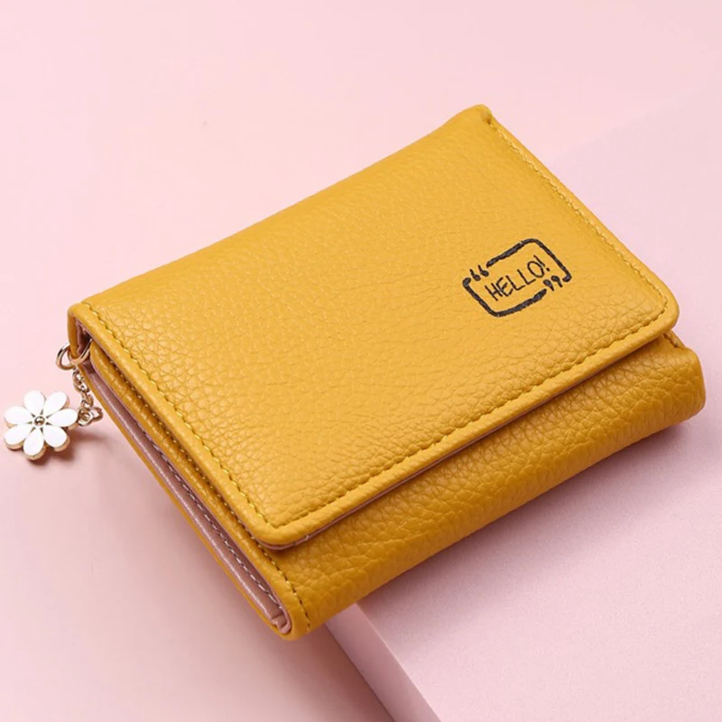 

Новый Модный женский маленький кошелек, маленький вместительный держатель для карт, милый кошелек с кисточками для девушек, два сложения, Мини женские сумки для денег