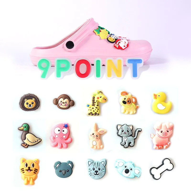 PVC Shoe Charms Cartoon Q Version of Small Pet Shoe Accessories DIY Shoe Decoration Buckles for Croc Sandals X-mas Gifts Jibz