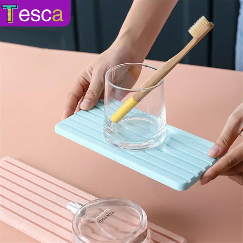

High Efficiency Absorbent Bathroom Wash Pad Cups Coasters Durable Natural Absorbent Coaster Bathroom Supplies Quickly Dry White
