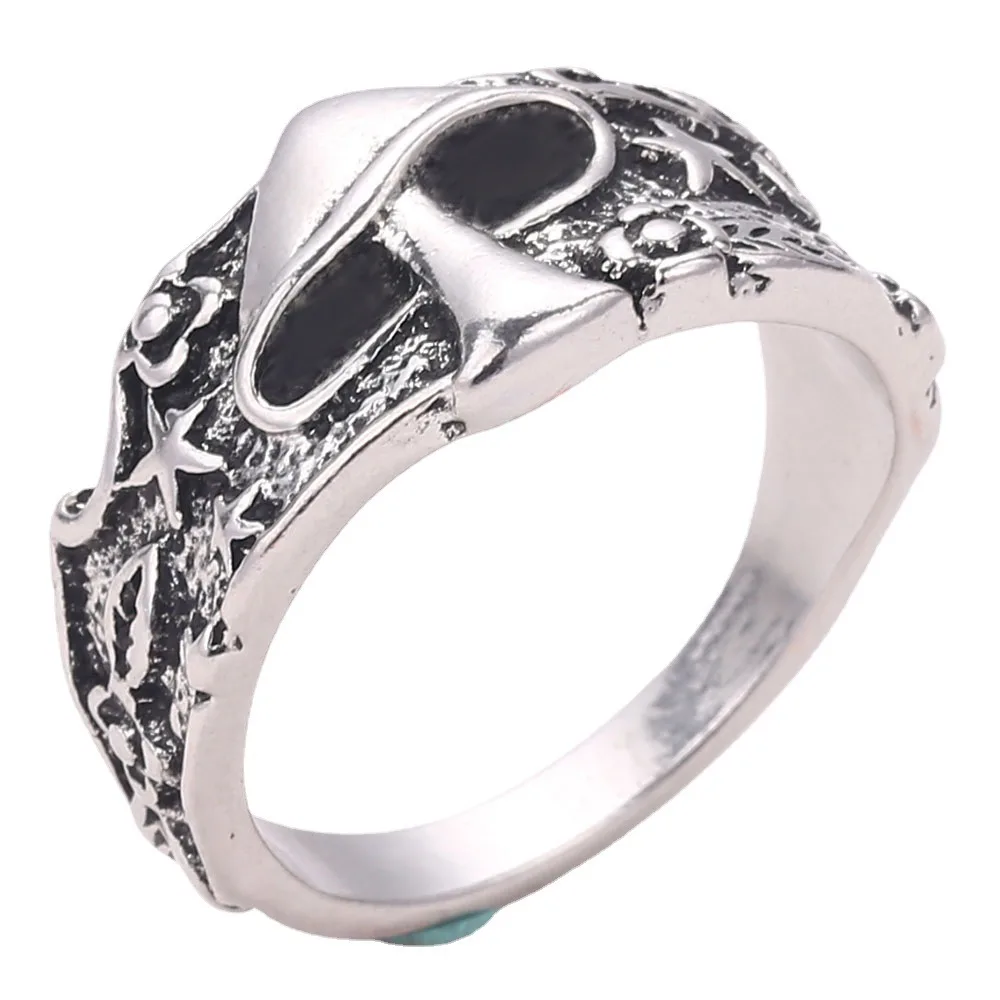 

Jewelry Wild Mushroom Star Flower Pattern Ring Retro Punk Hip Hop Ring Stainless Steel Women Men Rings Party Wedding Wholesale