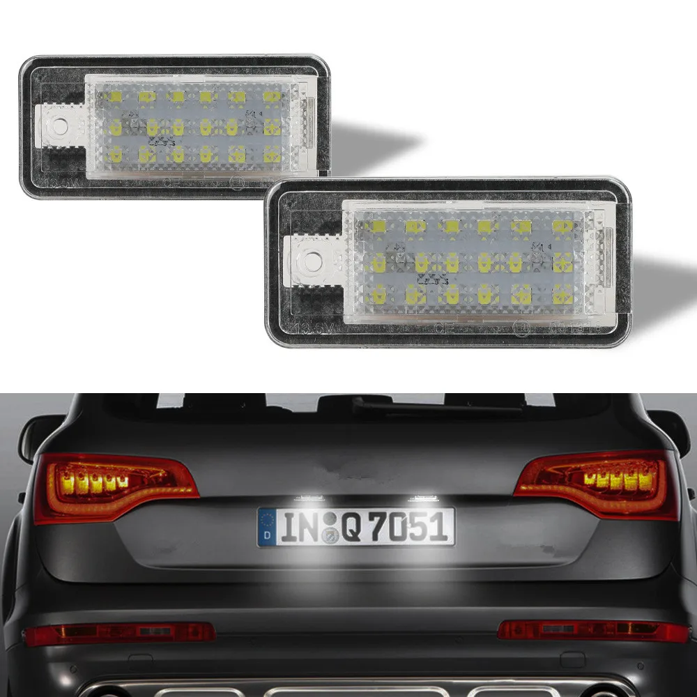 

2 шт., Автомобильные светодиодные лампы для номерного знака Audi A3 A4 S4 RS4 B6 B7 A6 RS6 S6 C6 S5 2D Cabrio Q7 A8 S8 RS4 Avant Canbus
