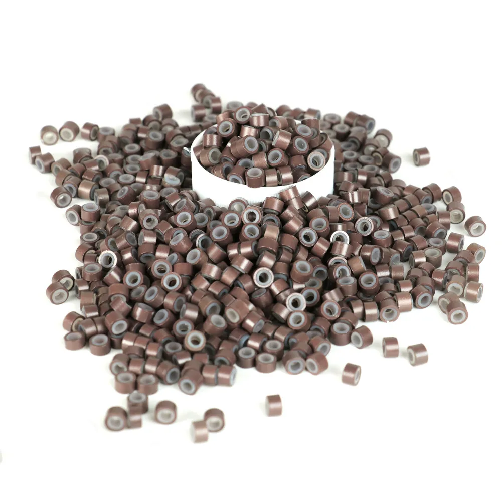 

Fashion Salon Hairstylist Tools 500pcs Micro Ring Silicone Bead Link Microring for Feather Hair Extension Rings Tubes Accessory