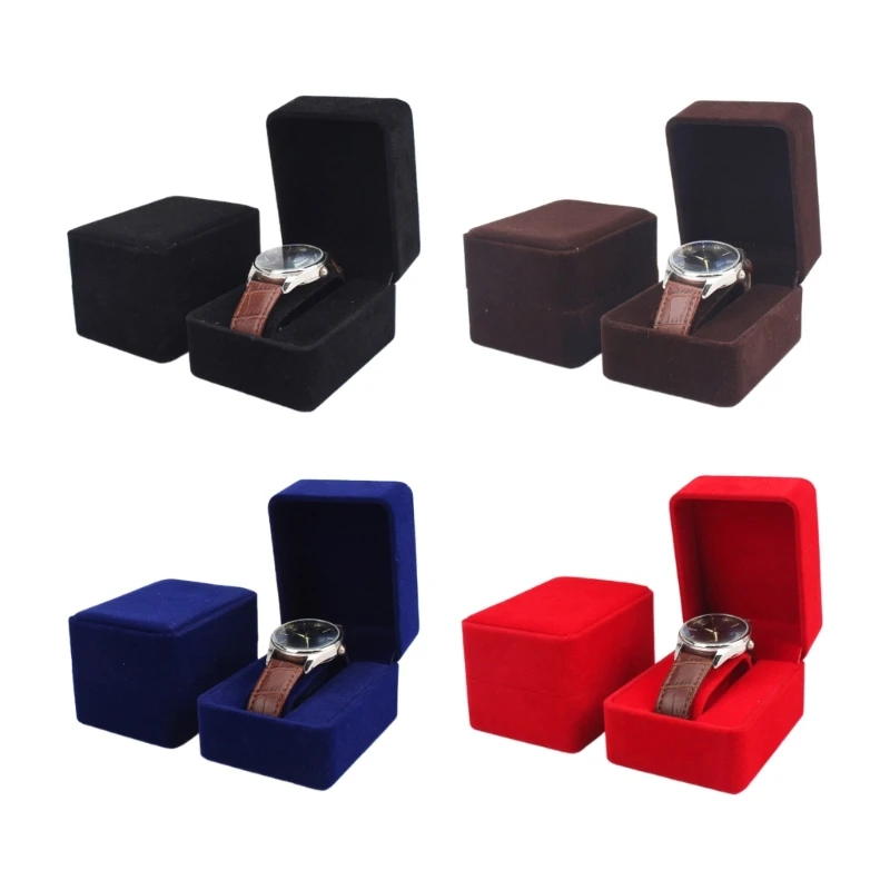 

Watch Holder Short Plush Watch Organizer Handmade Velvet Watch Box for Man Boy