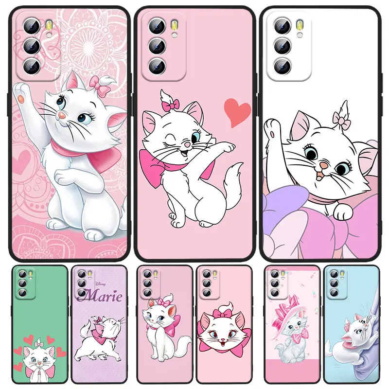 

Cute Marie Cat Phone Case For OPPO A5 A9 A12 A1K AX7 A72 A52 A31 A53 A53S A73 A93 A94 A74 A16 Black Funda Cover Soft Back Capa