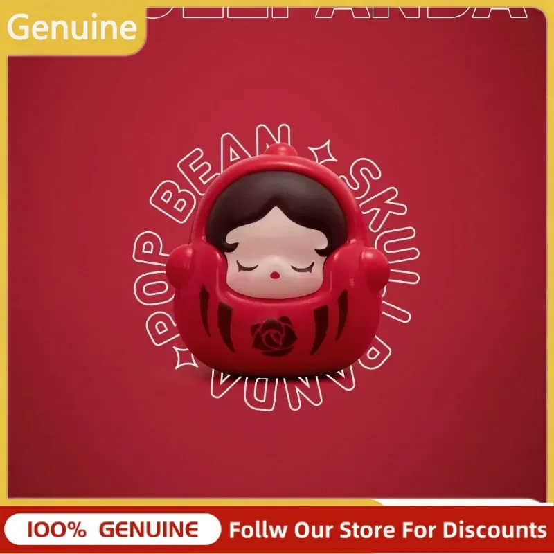Фото Новая мини-фигурка Pop Mart Skullpanda Pop Bean Daruma: милый коллекционный сувенир для дома и рабочего стола, подарок-сюрприз для взрослых коллекционеров хобби №4