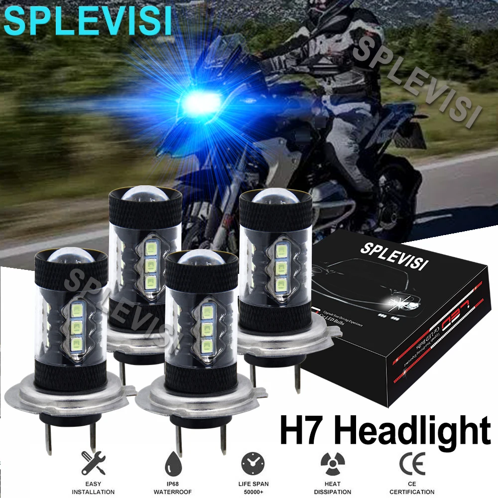 

4x Hi Low Beam Motorcycle light 80W Ice blue For For BMW C600 Sport 2014-2016 C650GT 2014-2019 F700GS 2014-2018 F800GS 2014-2018