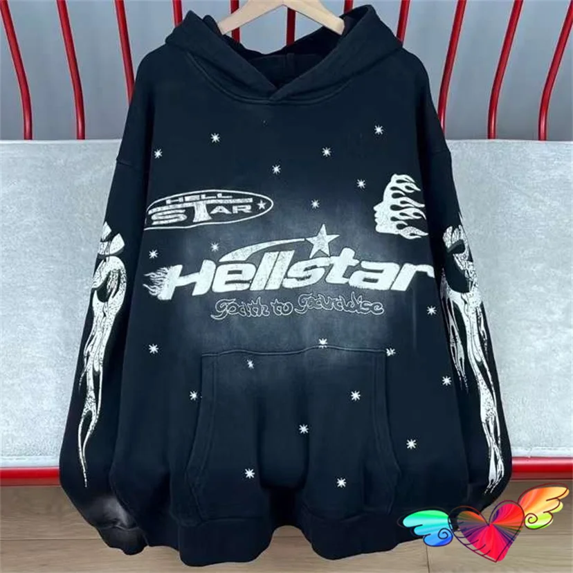 

2023 винтажная толстовка с капюшоном с принтом в виде звезды