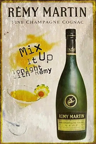 

Lplpol Remy Martin Champagne Cognac Advertisement Vintage Retro Style Metal Sign, bar