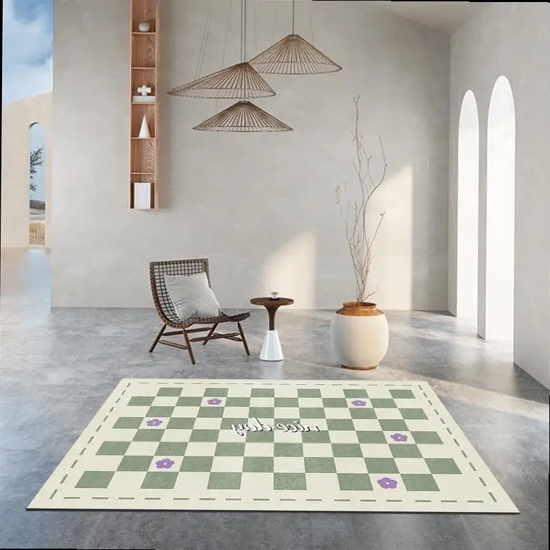 

Special Offer Simple Lattice Large Area Living Room Carpet Checkerboard Bedroom Absorbent Decorative Study Non-slip Lounge