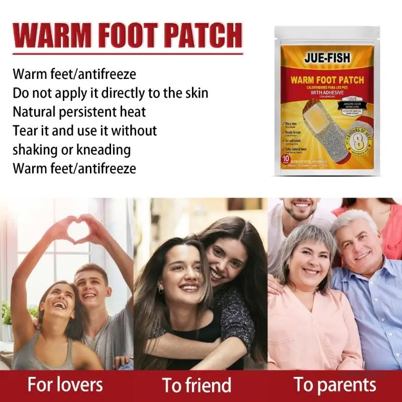 10 шт. зимние грелки для ног наклейки клейкие нашивки пальцев сохраняют ноги в