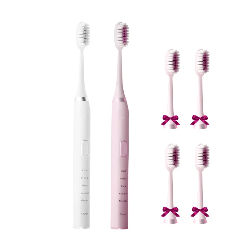 

Sonic Electric Toothbrush Rechargeable Automatic Tooth Brush with 5 Brush Heads IPX7 Waterproof Couples Household Adult Kids