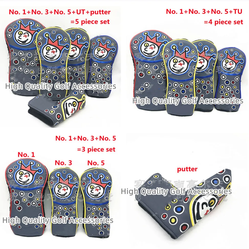 

Вышитый узор, ПУ, высокое качество, деревянная Кепка для гольф-клуба № 1, № 3, № 5, клюшки, бесплатная доставка