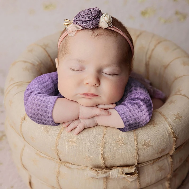 

Baby Backless Bow Romper Newborn Photography Props Bodysuit Long Sleeves Jumpsuit Infants Fotografie Outfits Photo