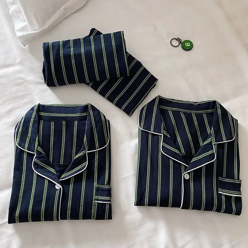 1 Couple pajamas Spring and Autumn Cartoon New Cute Long Sleeve Loose Size Boys and Girls' Homewear