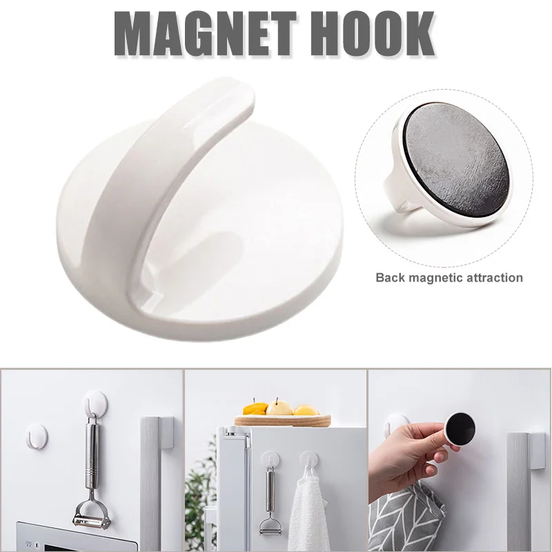 

Magnet Hook Waterproof Removable Convenient Durable Wall Hooks for Fridge Bathroom Kitchen JW
