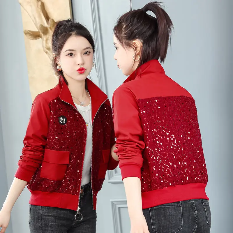 

2023 Spring and Autumn Ladies Coat New Fashion Trend Small Women's Jacket Top Baseball Uniform Outerwear